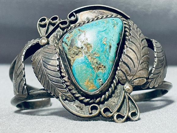 Brilliant Vintage Native American Navajo Royston Turquoise Sterling Silver Bracelet-Nativo Arts