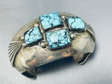 Important Vintage Native American Navajo Spiderweb Turquoise Sterling Silver Bracelet-Nativo Arts