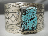 Native American Wide Huge Spiderweb Turquoise Sterling Silver Bracelet Cuff-Nativo Arts
