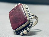 One Of The Best Vintage Native American Navajo Purple Shell Sterling Silver Ring-Nativo Arts