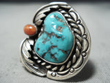 Special Vintage Native American Navajo Sleeping Beauty Turquoise Sterling Silver Ring Old-Nativo Arts