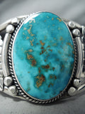 Vivid Vintage Native American Navajo Royston Turquoise Sterling Silver Bracelet Old-Nativo Arts