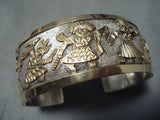 Gold Kachina Navajo Sterling Silver & Gf Storyteller Bracelet Native American-Nativo Arts