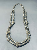 One Of The Most Unique Vintage Native American Navajo Handmade Torpedo Sterling Silver Necklace-Nativo Arts