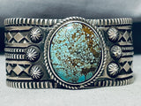Extraordinary E Bill Native American Navajo 8 Turquoise Sterling Silver Bracelet-Nativo Arts