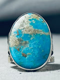 Outstanding San Felipe 8 Turquoise Sterling Silver Huge Ring-Nativo Arts