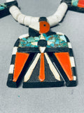 Native American Early 1900s Vintage Santo Domingo Turquoise Necklace Old-Nativo Arts