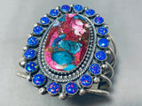 Glorious Native American Navajo Signed Multi Color Purple Opal Sterling Silver Bracelet-Nativo Arts