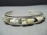 Native American Important Vintage Carlos Eagle Turquoise Sterling Silver Bracelet-Nativo Arts