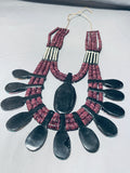 Native American The Biggest Best Santo Domingo Turquoise Purple Shell Inlay Necklace-Nativo Arts