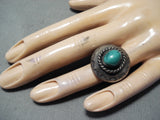 Exceptional Vintage Native American Navajo Royston Turquoise Sterling Silver Ring Old-Nativo Arts