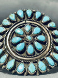 Wil Secatero Native American Navajo Turquoise Sterling Silver Bracelet Signed-Nativo Arts