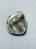 Thick Heavy Vintage Native American Navajo Spiderweb Turquoise Sterling Silver Ring Old-Nativo Arts