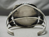 One Of The Best Vintage Native American Navajo #8 Turquoise Sterling Silver Leaf Bracelet-Nativo Arts