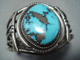Very Important Godber Turquoise Vintage Native American Navajo Sterling Silver Bracelet-Nativo Arts