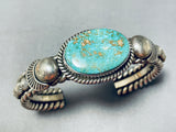 Important Artie Yellowhorse Vintage Native American Navajo Turquoise Sterling Silver Bracelet-Nativo Arts