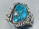 Best Vintage Native American Navajo Blue Diamond Turquoise Sterling Silver Bracelet-Nativo Arts