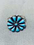 Adorable Vintage Native American Zuni Sleeping Beauty Turquoise Sterling Silver Ring-Nativo Arts