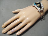 Fabulous Vintage Native American Zuni Turquoise Sterling Silver Bracelet Old-Nativo Arts
