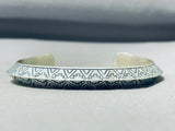 One Of The Most Detailed Vintage Native American Navajo Sterling Silver Bracelet-Nativo Arts