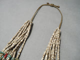 Important Navajo Rye Whitegoat Turquoise Coral Heishi Native American Necklace-Nativo Arts