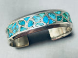 Thicker Vintage Native American Zuni Turquoise Sterling Silver Bracelet-Nativo Arts