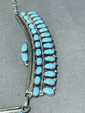 Huge Vintage Native American Navajo Teardrop Turquoise Sterling Silver Necklace-Nativo Arts