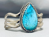 Important Running Water Vintage Native American Navajo Turquoise Sterling Silver Bracelet-Nativo Arts