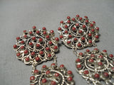 Best Snake Eyes Coral Zuni Native American Sterling Silver Earrings-Nativo Arts