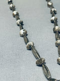 Completely Hand Tooled Vintage Native American Navajo Sterling Silver Torpedo Necklace-Nativo Arts