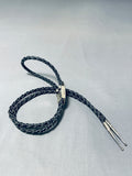 Authentic Tommy Singer Vintage Native American Navajo Sterling Silver Bolo Tie-Nativo Arts