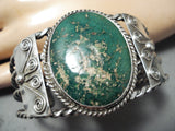 Early Coiled Vintage Native American Navajo Royston Turquoise Sterling Silver Bracelet Old-Nativo Arts