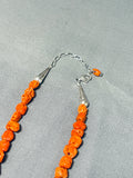 Native American Gorgeous Big Coral Santo Domingo Coral Sterling Silver Necklace-Nativo Arts