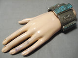 285 Gram Native American Hefty Turquoise Sterling Silver Bracelet Cuff-Nativo Arts
