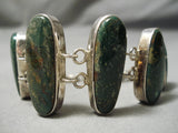 Rare Vintage Native American Navajo Damale Turquoise Sterling Silver Link Bracelet Old-Nativo Arts