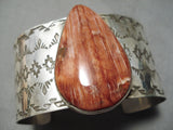 Electrifying Navajo Spiny Oyster Sterling Silver Bracelet Native American-Nativo Arts