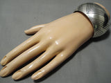 Striking Vintage Navajo Elm Kee Zig Zag Sterling Silver Native American Bracelet-Nativo Arts