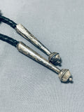 Spectacular Vintage Native American Navajo Turquoise Gigantic Sterling Silver Kachina Bolo-Nativo Arts