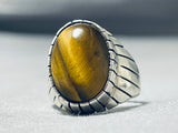 Fantastic Native American Navajo Tigers Eye Sterling Silver Ring-Nativo Arts