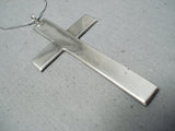 Very Important Vintage Native American Hopi Morris Robinson Sterling Silver Cross Necklace-Nativo Arts