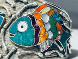 Unique Southwestern Double Fish Opal Sterling Silver Bracelet-Nativo Arts