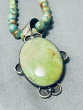 Hypnotic Vintage Native American Navajo Royston Turquoise Sterling Silver Necklace-Nativo Arts