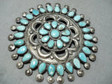 Authentic Vintage Native American Navajo Victor Moses Begay Turquoise Sterling Silver Pin-Nativo Arts