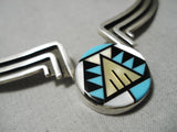 Incredible Detailed Vintage Native American Navajo Turquoise Sterling Silver Swgmented Necklace-Nativo Arts