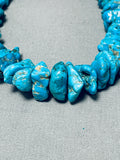 Native American Tremendous Vintage Santo Domingo Turquoise Sterling Silver Necklace-Nativo Arts