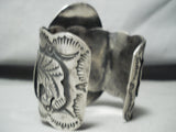 One Of The Biggest Best Bearr Bracelet Native American Navajo Turquoise Sterling Silver Bracelet-Nativo Arts