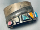 Stone Sampling Vintage Native American Navajo Turquoise Sterling Silver Bracelet-Nativo Arts
