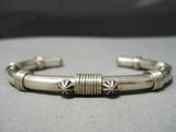 For Larger Wrist Huge Vintage Native American Navajo Thick Sterling Silver Coil Bracelet Old-Nativo Arts