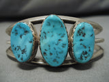 Vintage Navajo Bracelet Old Turquoise Sterling Silver Native American-Nativo Arts