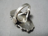 Outstanding Vintage Native American Navajo Spiderweb Turquoise Sterling Silver Ring Old-Nativo Arts